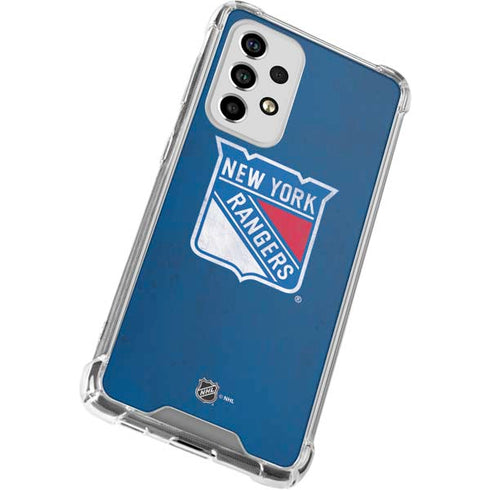 NHL New York Rangers Distressed Galaxy A53 5G Clear Case