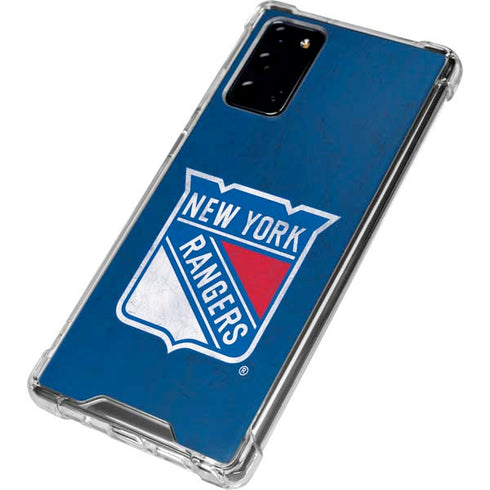 NHL New York Rangers Distressed Galaxy Note20 5G Clear Case