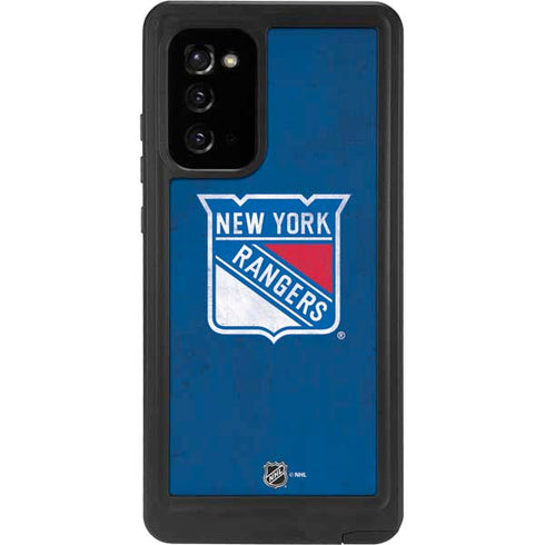 NHL New York Rangers Distressed Galaxy Note20 5G Waterproof Case