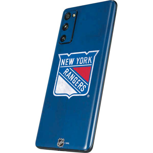 NHL New York Rangers Distressed Galaxy S20 Fan Edition Skin
