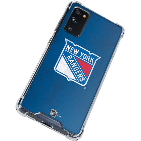 NHL New York Rangers Distressed Galaxy S20 FE Clear Case
