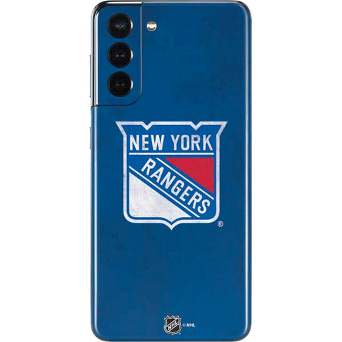 NHL New York Rangers Distressed Galaxy S21 5G Skin