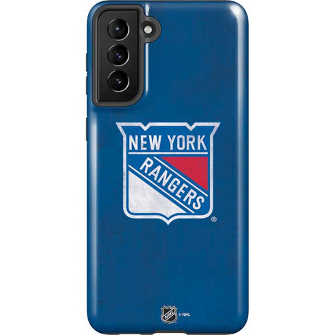 NHL New York Rangers Distressed Galaxy S21 FE Pro Case