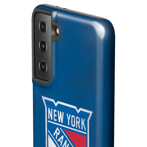 NHL New York Rangers Distressed Galaxy S21 FE Pro Case