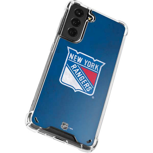 NHL New York Rangers Distressed Galaxy S21 Plus 5G Clear Case