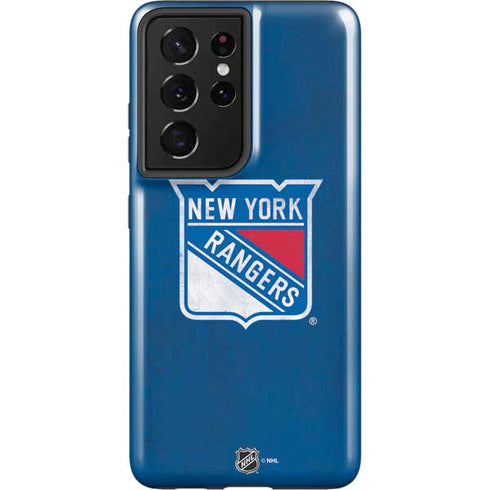 NHL New York Rangers Distressed Galaxy S21 Ultra 5G Pro Case