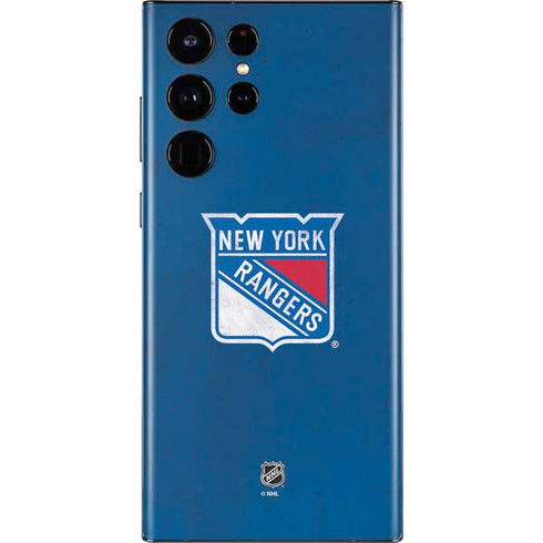 NHL New York Rangers Distressed Galaxy S22 Ultra Skin