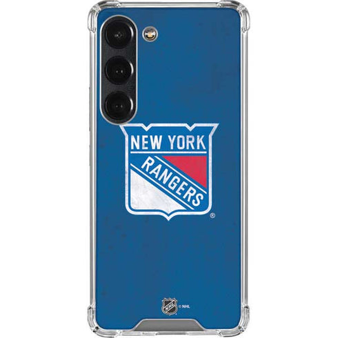 NHL New York Rangers Distressed Galaxy S23 Clear Case