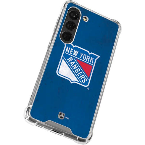 NHL New York Rangers Distressed Galaxy S23 Clear Case