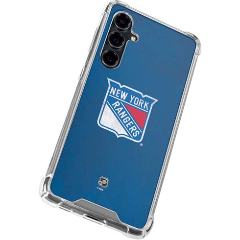NHL New York Rangers Distressed Galaxy S23 FE Clear Case