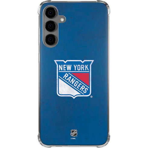 NHL New York Rangers Distressed Galaxy S24 Plus Clear Case