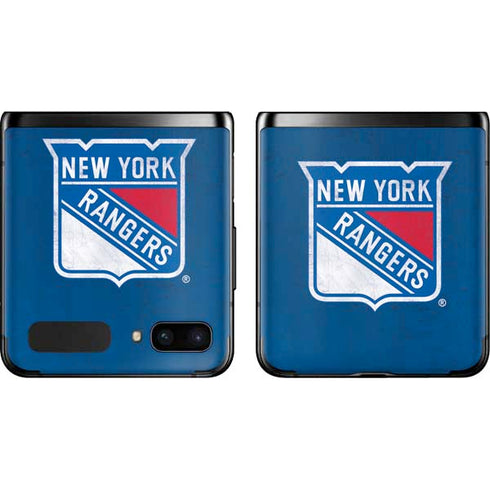 NHL New York Rangers Distressed Galaxy Z Flip Skin