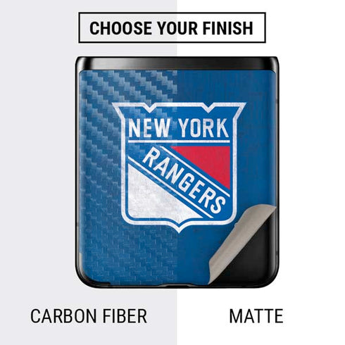 NHL New York Rangers Distressed Galaxy Z Flip Skin