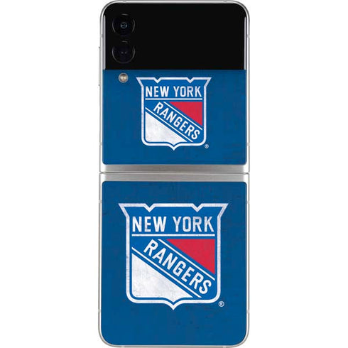 NHL New York Rangers Distressed Galaxy Z Flip4 5G Skin