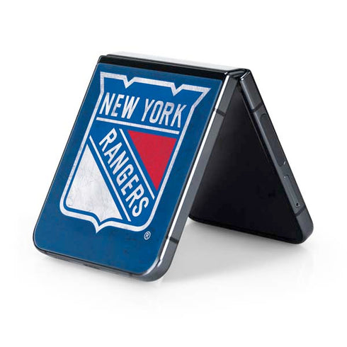 NHL New York Rangers Distressed Galaxy Z Flip5 5G Skin