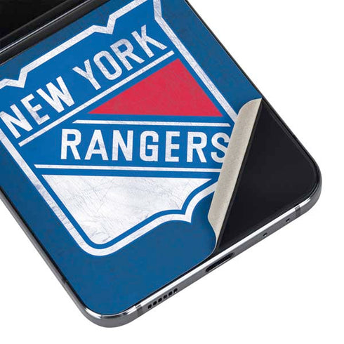 NHL New York Rangers Distressed Galaxy Z Flip5 5G Skin