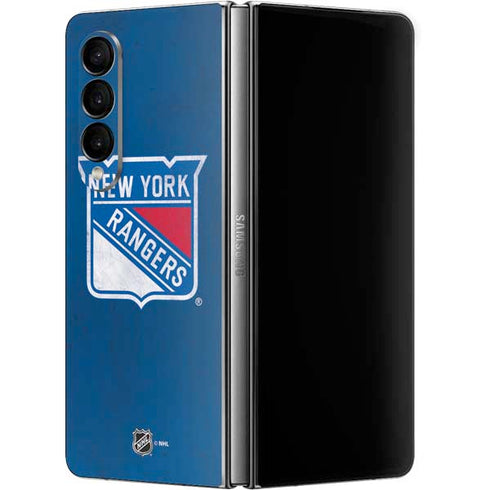NHL New York Rangers Distressed Galaxy Z Fold4 5G Skin
