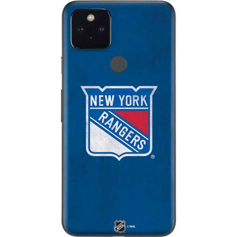 NHL New York Rangers Distressed Google Pixel 5a Skin