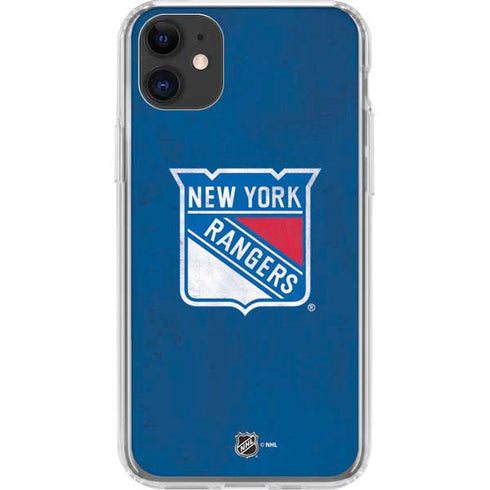 NHL New York Rangers Distressed iPhone 11 Clear Case