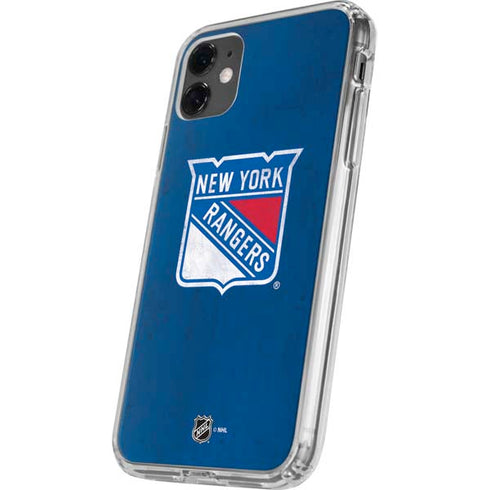 NHL New York Rangers Distressed iPhone 11 Clear Case