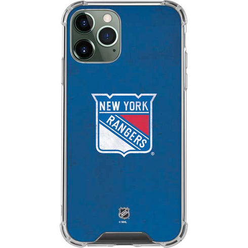 NHL New York Rangers Distressed iPhone 11 Pro Max Clear Case