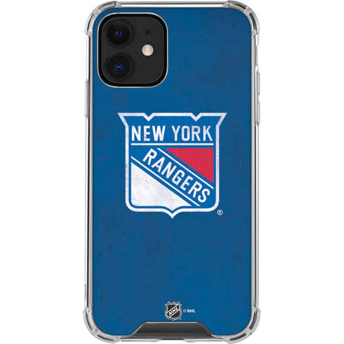NHL New York Rangers Distressed iPhone 12 Clear Case