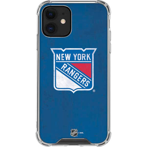 NHL New York Rangers Distressed iPhone 12 Mini Clear Case