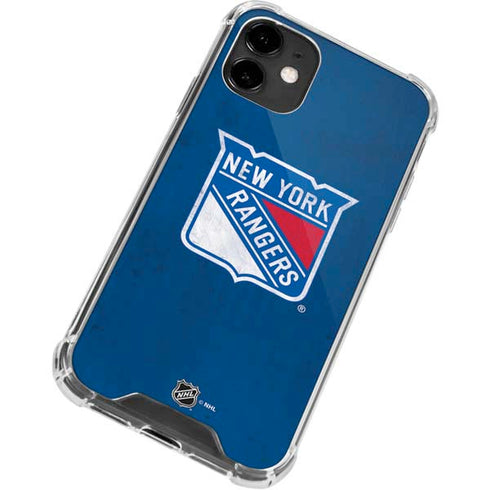 NHL New York Rangers Distressed iPhone 12 Mini Clear Case