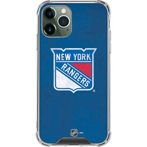 NHL New York Rangers Distressed iPhone 12 Pro Clear Case