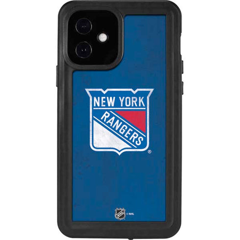 NHL New York Rangers Distressed iPhone 12 Waterproof Case