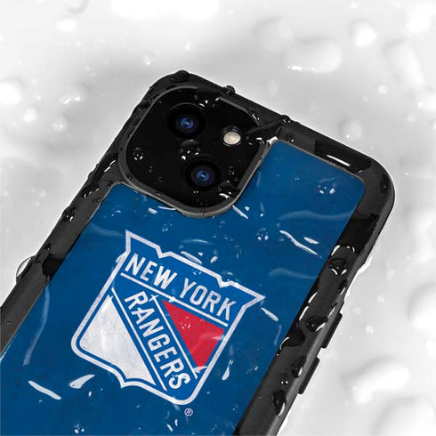 NHL New York Rangers Distressed iPhone 13 Mini Waterproof Case