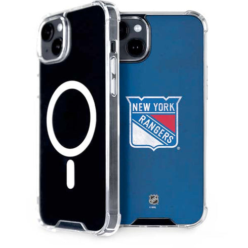 NHL New York Rangers Distressed iPhone 15 MagSafe Case