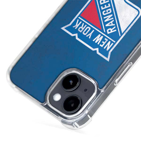 NHL New York Rangers Distressed iPhone 15 Plus MagSafe Case