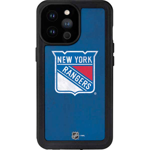 NHL New York Rangers Distressed iPhone 14 Pro Max Waterproof Case