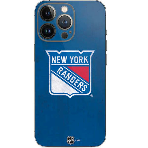 NHL New York Rangers Distressed iPhone 15 Pro Skin