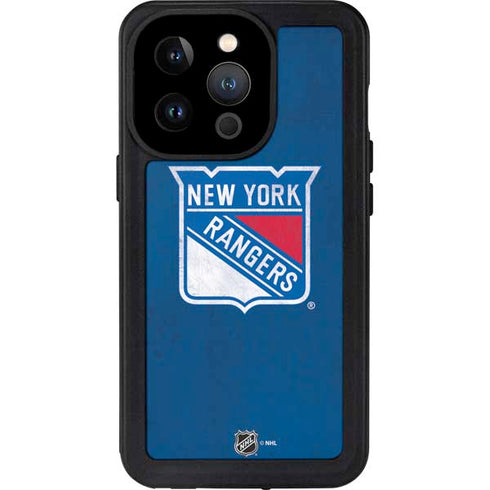NHL New York Rangers Distressed iPhone 14 Pro Waterproof Case