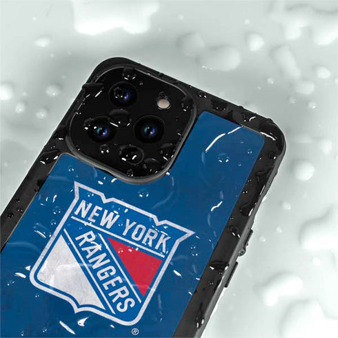 NHL New York Rangers Distressed iPhone 14 Pro Waterproof Case