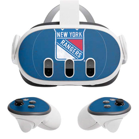 NHL New York Rangers Distressed Meta Quest 3 Skin