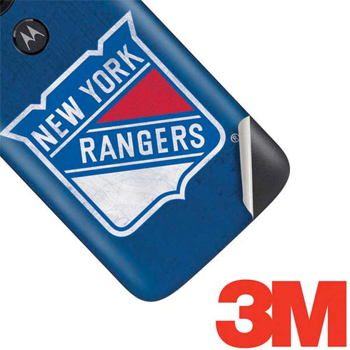 NHL New York Rangers Distressed Moto E5 Play Skin