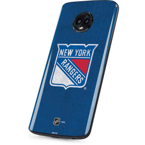 NHL New York Rangers Distressed Moto G6 Skin