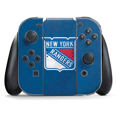 NHL New York Rangers Distressed Nintendo Switch (2017-2021) Joy-Con Controller Skin