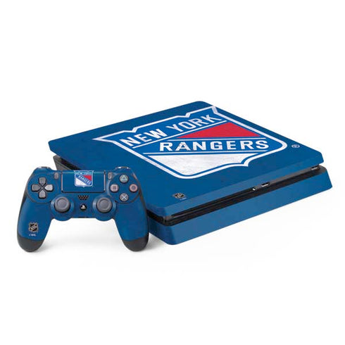NHL New York Rangers Distressed PS4 Slim Bundle Skin