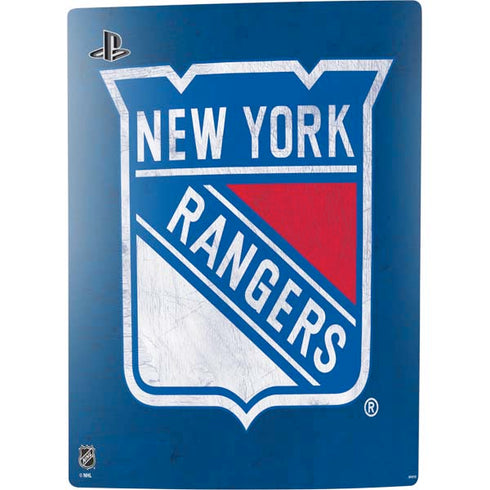 NHL New York Rangers Distressed PS5 Console Skin