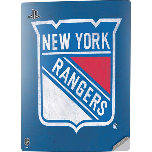 NHL New York Rangers Distressed PS5 Digital Edition Console Skin