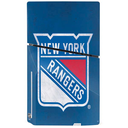 NHL New York Rangers Distressed PS5 Slim Disk Console Skin
