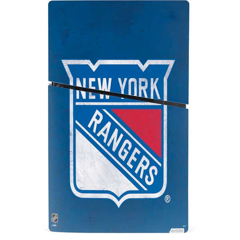 NHL New York Rangers Distressed PS5 Slim Digital Edition Bundle Skin
