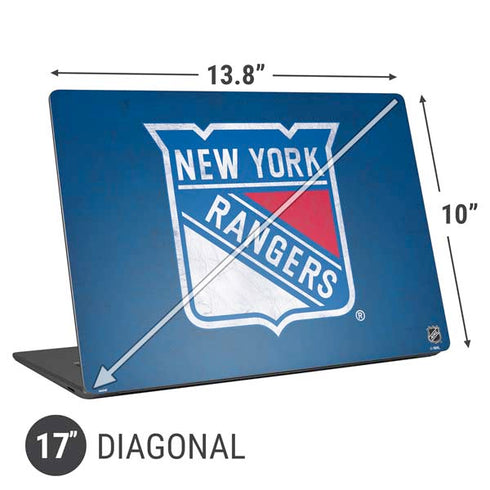 NHL New York Rangers Distressed Universal Laptop 17in (13.8 x 10in) Skin