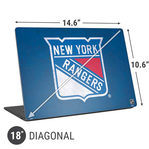 NHL New York Rangers Distressed Universal Laptop 18in (14.6 x 10.6in) Skin