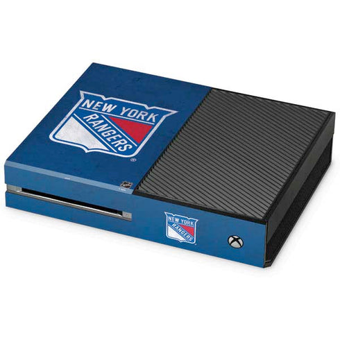 NHL New York Rangers Distressed Xbox One Console Skin