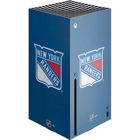 NHL New York Rangers Distressed Xbox Series X Console Skin